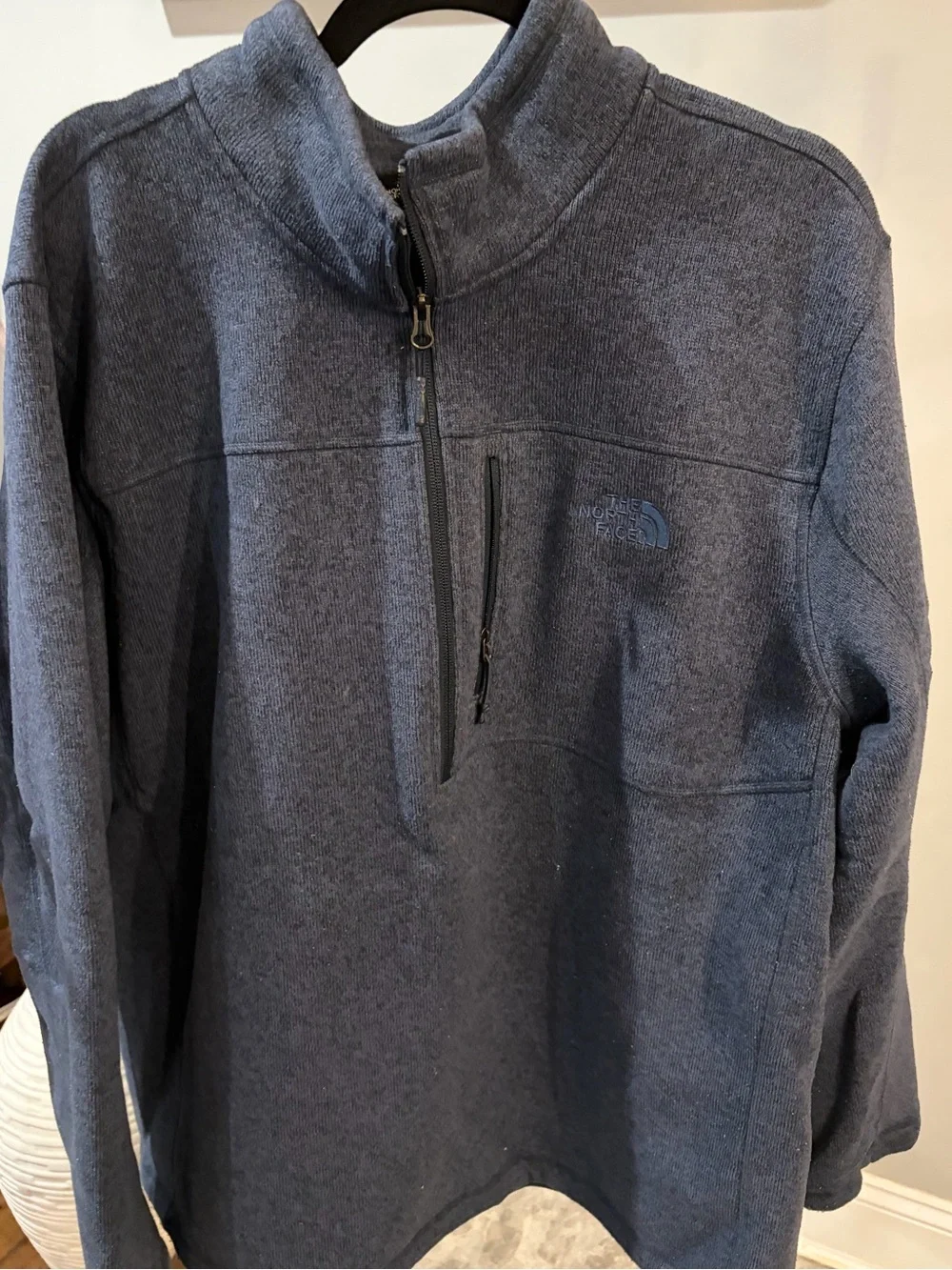 The North Face Men's Navy Blue Fleece quarter-Zip Pullover size xxl